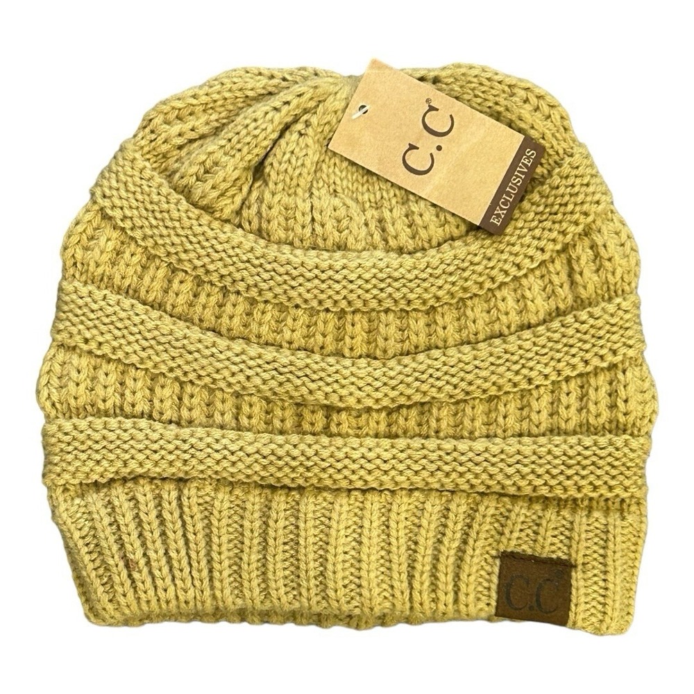 CC Exclusives Tan Cable Knit Beanie Warm Winter Hat One Size Cap New